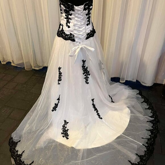 Black and White Ballgown - Picture 3 of 4